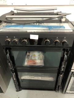 HOTPOINT 60CM DUAL FUEL DOUBLE OVEN COOKER (VISIBLE DAMAGE VIEWING ADVISED)