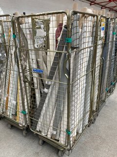 CAGE OF ASSORTED JOHN LEWIS & PARTNERS ROLLS OF FABRIC IN ASSORTED STYLES, SIZES AND DESIGNS (CAGE NOT INCLUDED): LOCATION - B4 (KERBSIDE PALLET DELIVERY)