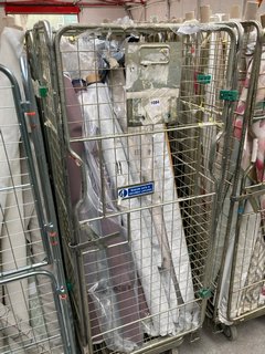 CAGE OF ASSORTED JOHN LEWIS & PARTNERS ROLLS OF FABRIC IN ASSORTED STYLES, SIZES AND DESIGNS (CAGE NOT INCLUDED): LOCATION - B4 (KERBSIDE PALLET DELIVERY)