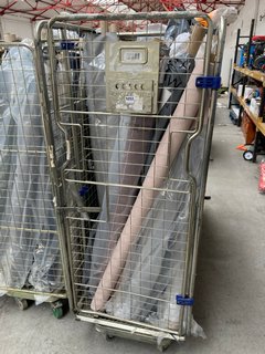 CAGE OF ASSORTED JOHN LEWIS & PARTNERS ROLLS OF FABRIC IN ASSORTED STYLES, SIZES AND DESIGNS (CAGE NOT INCLUDED): LOCATION - B4 (KERBSIDE PALLET DELIVERY)