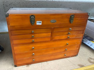 CLARKE MULTI DRAWER WORKSHOP ORGANISER CHEST IN NATURAL WOOD FINISH: LOCATION - BR12