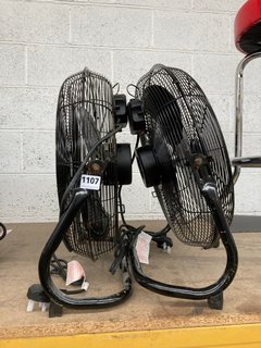 2 X CLARKE WORKSHOP STAND FANS IN BLACK: LOCATION - BR11