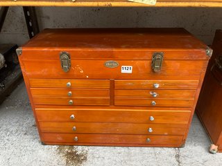 CLARKE MULTI DRAWER WORKSHOP ORGANISER CHEST IN NATURAL WOOD FINISH: LOCATION - BR12