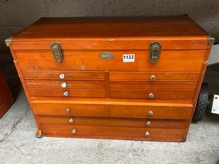 CLARKE MULTI DRAWER WORKSHOP ORGANISER CHEST IN NATURAL WOOD FINISH: LOCATION - BR12