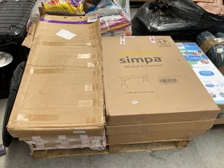 PALLET OF ASSORTED ITEMS TO INCLUDE SIMPA 180CM FOLDING TABLE: LOCATION - B3 (KERBSIDE PALLET DELIVERY)