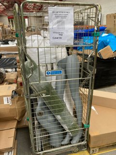 CAGE OF ASSORTED ITEMS TO INCLUDE ASSORTED STORE MANNEQUINS AND ROLL OF ARTIFICIAL GRASS (CAGE NOT INCLUDED): LOCATION - B5