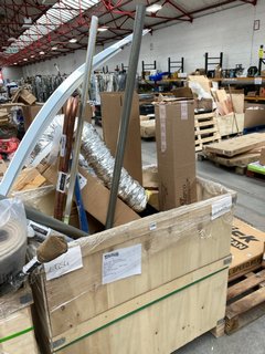 PALLET OF ASSORTED ITEMS TO INCLUDE TOOLZONE SPIRIT LEVEL AND LENGTH OF COPPER PIPING: LOCATION - A2 (KERBSIDE PALLET DELIVERY)