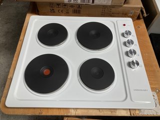 COOKOLOGY 60CM SOLID PLATE HOB: MODEL SEP601WH - RRP £99: LOCATION - A8