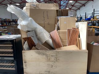 PALLET OF ASSORTED ITEMS TO INCLUDE FLAT PACK FURNITURE SPARE PARTS: LOCATION - B2 (KERBSIDE PALLET DELIVERY)