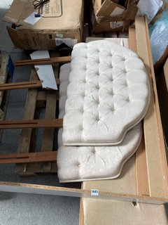 QTY OF ASSORTED JOHN LEWIS & PARTNERS BED FRAME COMPONENTS TO INCLUDE SINGLE UPHOLSTERED HEADBOARD IN NATURAL FABRIC: LOCATION - B1