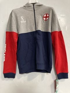 A BOX OF CHILDREN'S CLOTHING TO INCLUDE; ENGLAND WORLD CUP QATAR SWEATERS