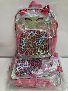 A BOX OF ASSORTED CHILDREN'S ITEMS TO INCLUDE; PINK RUCKSACKS & FANCY DRESS COSTUMES