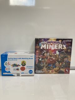 A BOX OF ASSORTED CHILDREN'S ITEMS TO INCLUDE; SORTING BEARS & STAR WARS IMPERIAL MINERS GAME