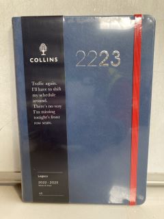 A BOX OF COLLINS 2022/23 DIARIES IN BLUE