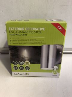 4 x LUCECO EXTERIOR DECORATIVE FIXED WALL LIGHT - IP54 LED STAINLESS STEEL.