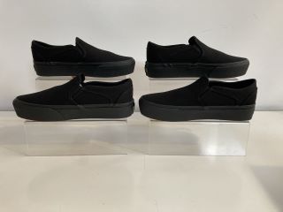 2 X VANS ASHER PLATFORM, BLACK CANVAS PUMP SIZE 5.5