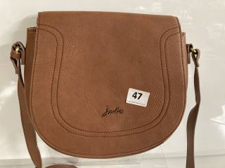 1 X JOULES FARLEY BROWN LEATHER CROSSBODY BAG BROWN