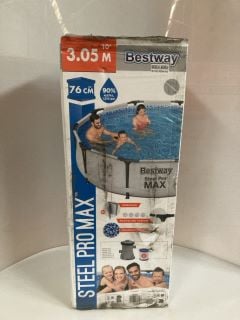 1 X BESTWAY STEEL PRO MAX SWIMMING POOL 3.05M 4,678L