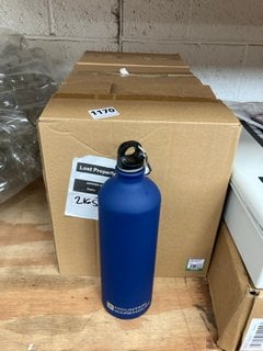 3 X 6 MOUNTAIN WAREHOUSE RUBBER ALUMINIUM WATER BOTTLES IN NAVY 1L: LOCATION - H10