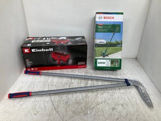 3 X ASSORTED GARDEN ITEMS TO INCLUDE BOSCH EASYGRASSCUT 26 CORDLESS GRASS TRIMMER: LOCATION - E12