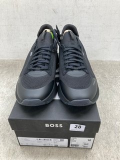 HUGO BOSS SYNTHETIC TTNM EVO LACE UP TRAINERS IN BLACK SIZE: 10 RRP - £190: LOCATION - E2