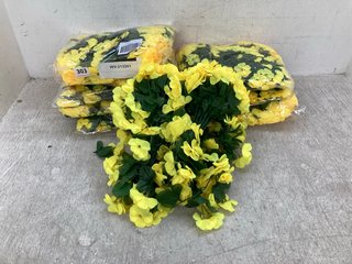 QTY OF ASSORTED ARTIFICIAL YELLOW FLOWERS: LOCATION - E16