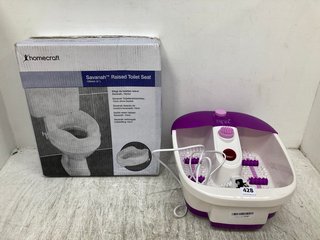 HOMECRAFT SAVANAH RAISED TOILET SEAT TO INCLUDE SENSIO SPA FOOT MASSAGER: LOCATION - F15