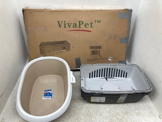 3 X ASSORTED PET ITEMS TO INCLUDE TRIXIE CAT LITTER TRAY: LOCATION - F14