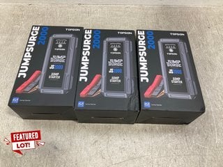 3 X TOPDON JUMPSURGE 2000 JUMP STARTER COMBINED RRP £300: LOCATION - E2