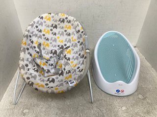 ANGELCARE BATH SUPPORT TO INCLUDE BABY BOUNCER IN GREY: LOCATION - F13