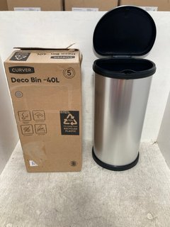 CURVER DECO BIN 40L IN SILVER/BLACK: LOCATION - F13