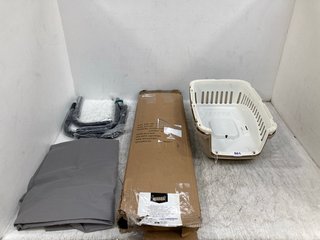 ELEVATED COOLING PET BED TO INCLUDE SMALL PET TRANSPORT BOX: LOCATION - F1