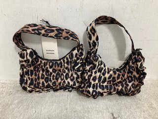 2 X DAMSON MADDER 90'S FRILL SMALL SHOULDER BAG - LEOPARD PRINT RRP £100: LOCATION - G4