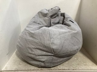 ICON LARGE CORD BEAN BAG IN GREY: LOCATION - G4