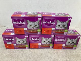 5 X WHISKAS MEATY MEALS IN JELLY - BBE 13/1/26: LOCATION - G10