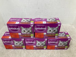 5 X WHISKAS MEATY MEALS IN JELLY - BBE 13/1/26: LOCATION - G10