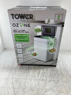 TOWER OZONE 60L SENSOR BIN IN WHITE: LOCATION - E4