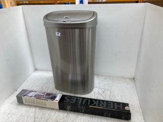 STAINLESS STEEL SENSOR BIN TO INCLUDE WENKO HERKULES SET OF 2 CLOTHES RAIL IN BLACK: LOCATION - E4