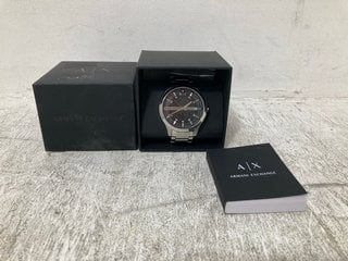 ARMANI EXCHANGE BLACK DIAL STAINLESS STEEL WATCH: LOCATION - G17