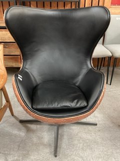 AVIATOR WINGBACK KEELER EGG DESK CHAIR IN COPPER METAL FINISH - RRP £3199: LOCATION - C4