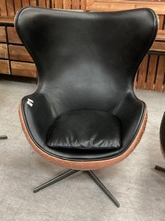 AVIATOR WINGBACK KEELER EGG DESK CHAIR IN COPPER METAL FINISH - RRP £3199: LOCATION - C4