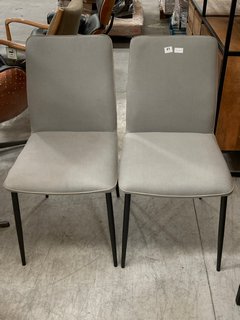 PAIR OF PISA FABRIC DINING CHAIRS IN GREY SLATE FABRIC - RRP £449: LOCATION - C5