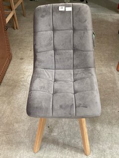 ATLANTA DINING CHAIR IN DARK GREY WITH OAK LEGS - RRP £289: LOCATION - C8