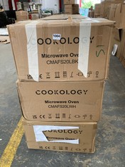 3 X ASSORTED MICROWAVES TO INCLUDE COOKOLOGY 20L COUNTERTOP MICROWAVE BLACK CMAFS20LBK (PALLET 15)