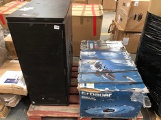 COCKTAIL CABINET 850X400X1570 BLACK TO INCLUDE ERBAUER CORDLESS LAWNMOWER (KERBSIDE PALLET DELIVERY)