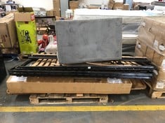 PALLET OF ASSORTED BED PARTS / ITEMS TO INCLUDE SOFA CORNER - VELVET GREY (KERBSIDE PALLET DELIVERY)