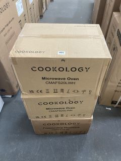 2 X COOKOLOGY 20L COUNTERTOP MICROWAVE IN WHITE - MODEL NO.CMAFS20LWH TO INCLUDE COOKOLOGY 20L COUNTERTOP MICROWAVE IN SILVER - MODEL NO.CMAFS20LSL (PALLET 14)