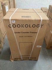 COOKOLOGY 60L WHITE FREESTANDING UNDER COUNTER FRIDGE FREEZER - MODEL NO. UCFZ60WH - RRP £149 (PALLET 14)