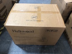 HALLOWOOD CULLOMPTON GREY DINING CHAIRS WITH GREY FABRIC AND BLACK LEGS X 2 (BOX 1 OF 1)