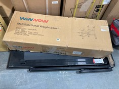 QQTY OF ASSORTED ITEMS TO INCLUDE WINNOW MULTIFUNCTIONAL WEIGHT BENCH